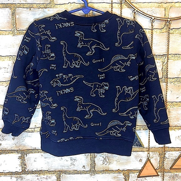 Carter’s Blue Graphic Print Dinosaur Sweatshirt, Toddler Size 3T. - Picture 3 of 4